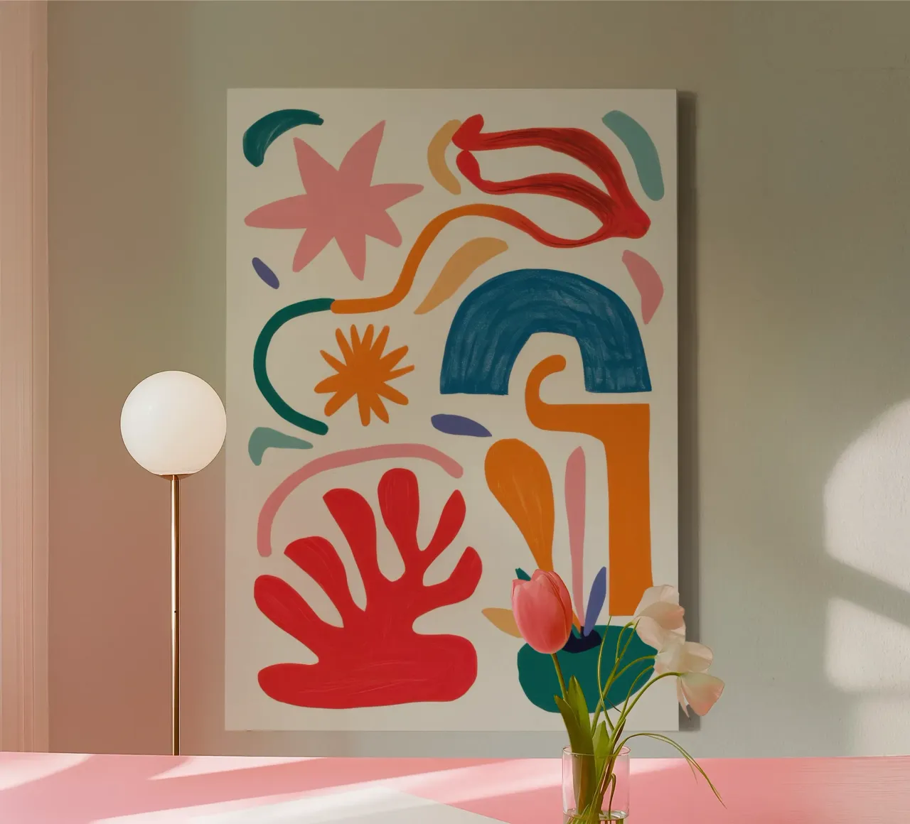 Gioco di forme ritmico tela da Trace Brush