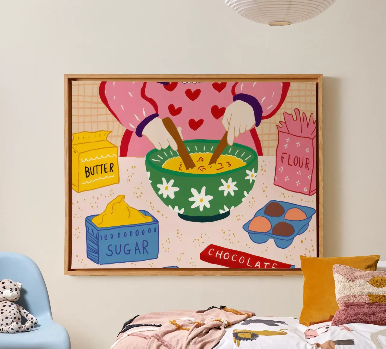Cucinare con amore tela con Cornice a cassetta da Irish Strokes