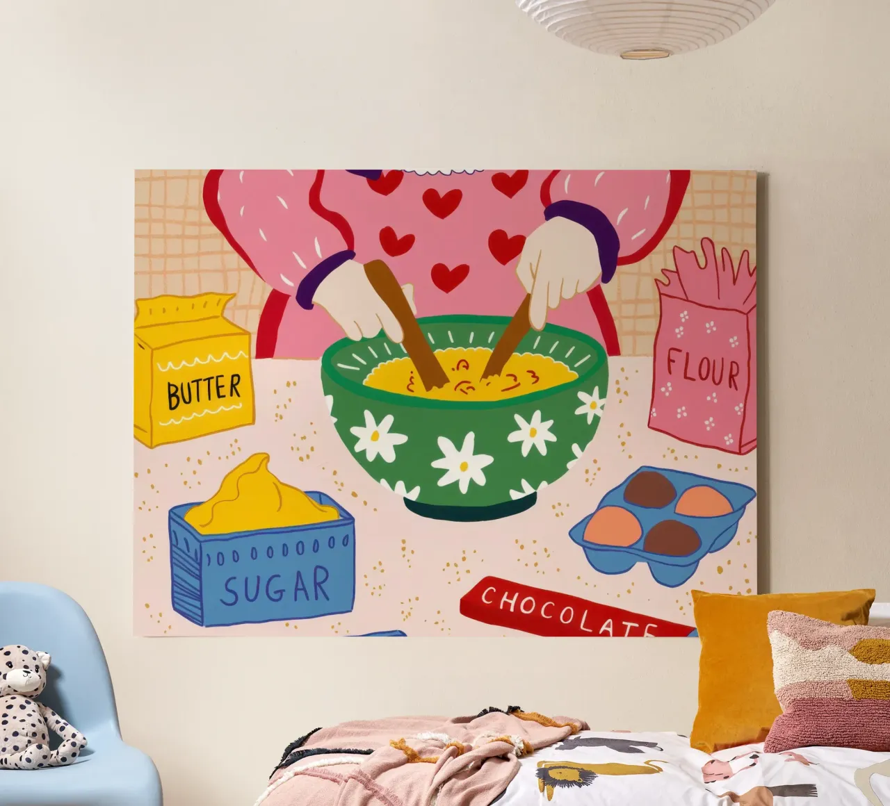Cucinare con amore tela con Cornice a cassetta da Irish Strokes