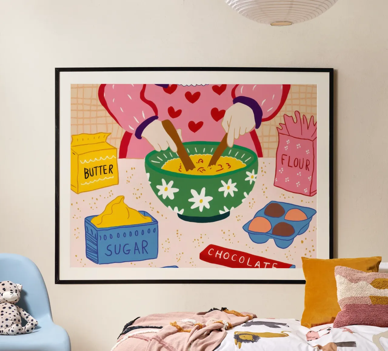 Cucinare con amore poster con telaio in plastica da Irish Strokes