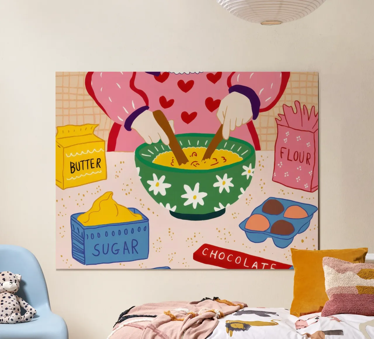Cucinare con amore poster con telaio in plastica da Irish Strokes