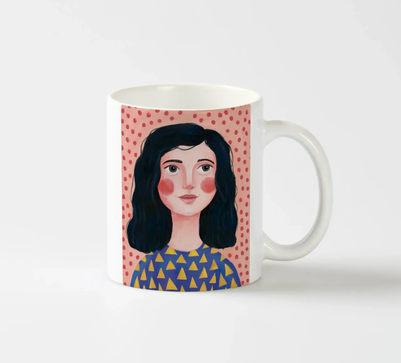 Ritratto con sorriso gentile tazza in ceramica da Gaia Viesta