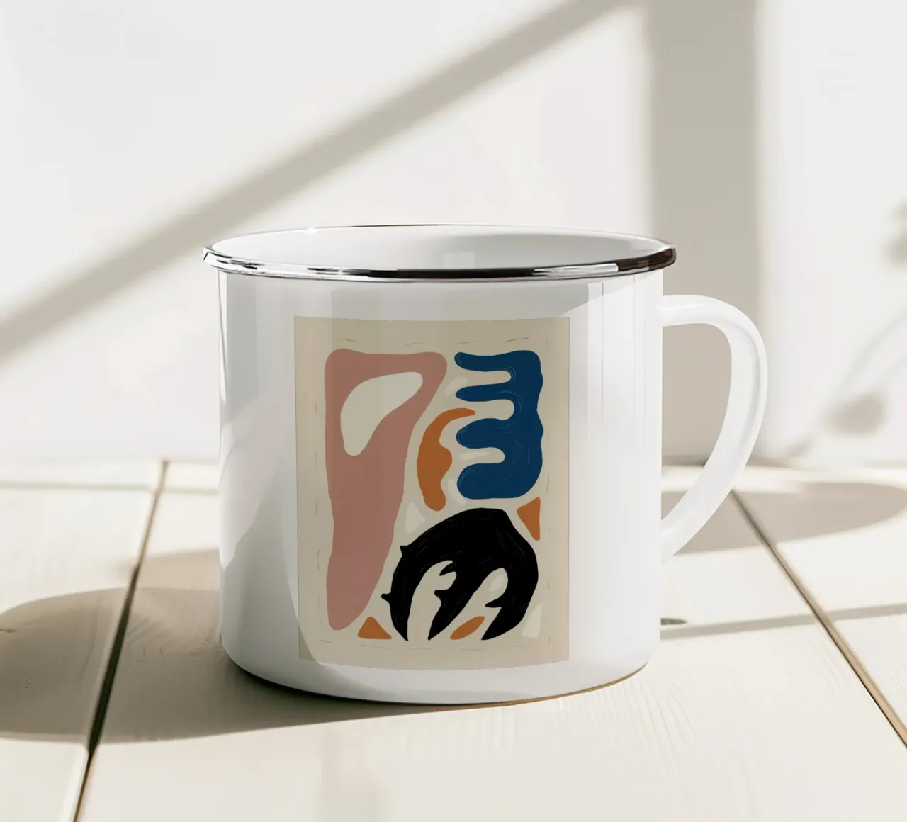 Glifi delle forme primarie tazza in smalto da Selene Shade