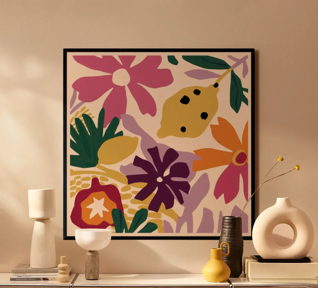 Modello di fiore di limone poster da Mark Solaria
