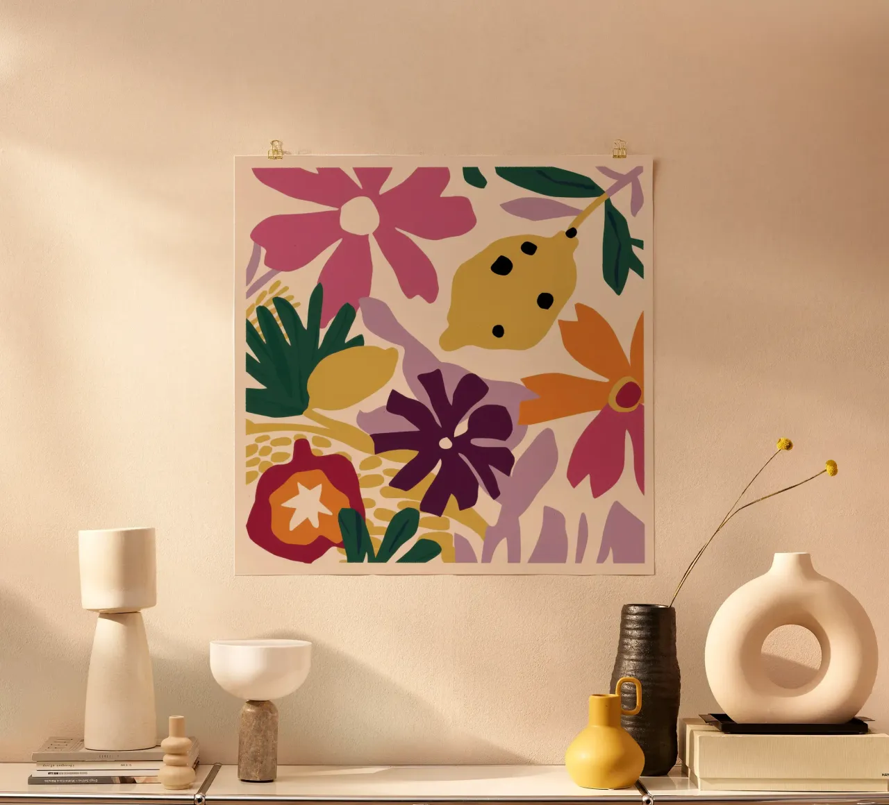 Modello di fiore di limone poster da Mark Solaria
