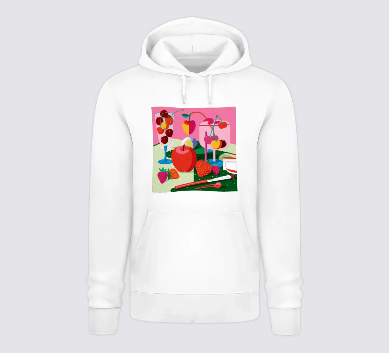 Pila di frutta Pop Art felpa con cappuccio da Trace Brush