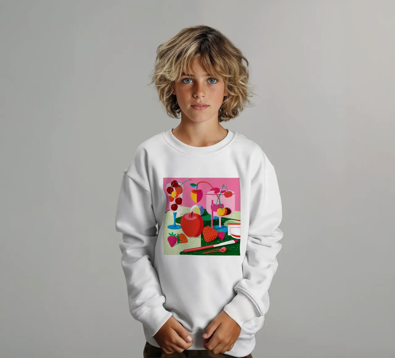 Pila di frutta Pop Art felpa bambino da Trace Brush