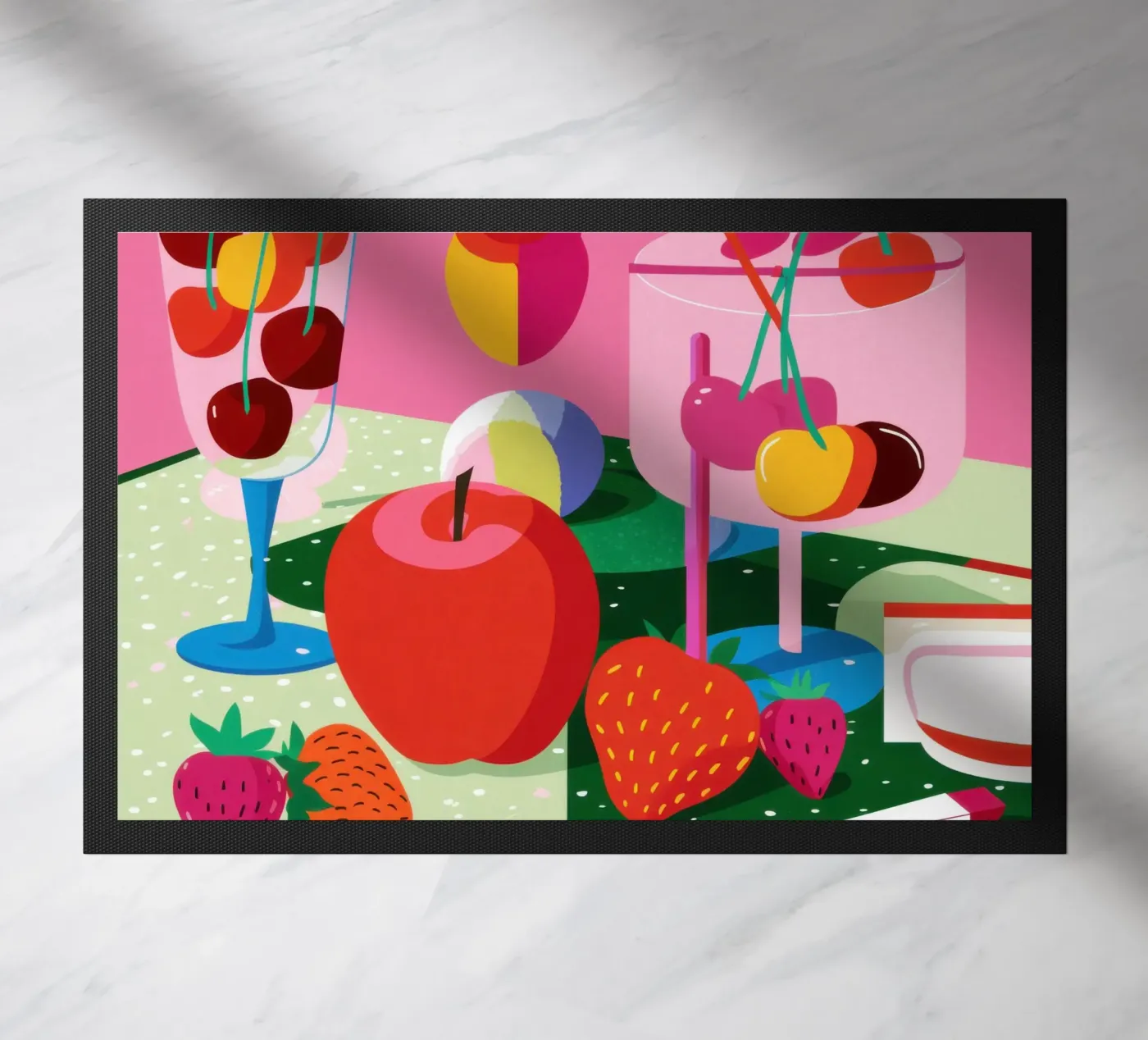 Pop Art Fruit Stack doormat by Trace Brush