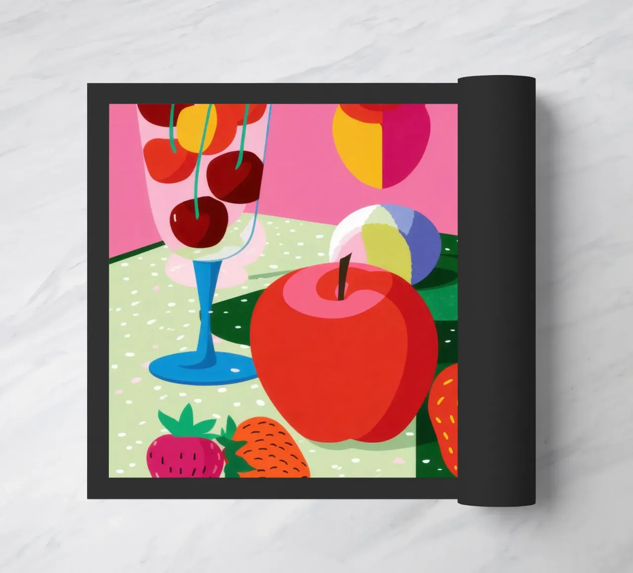 Pila di frutta Pop Art zerbino da Trace Brush