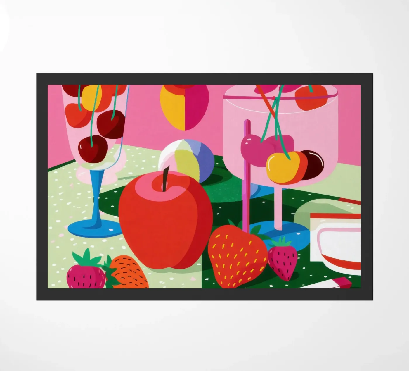 Pop Art Fruit Stack doormat by Trace Brush