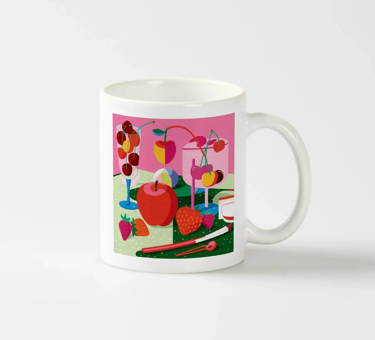 Pila di frutta Pop Art tazza in ceramica da Trace Brush