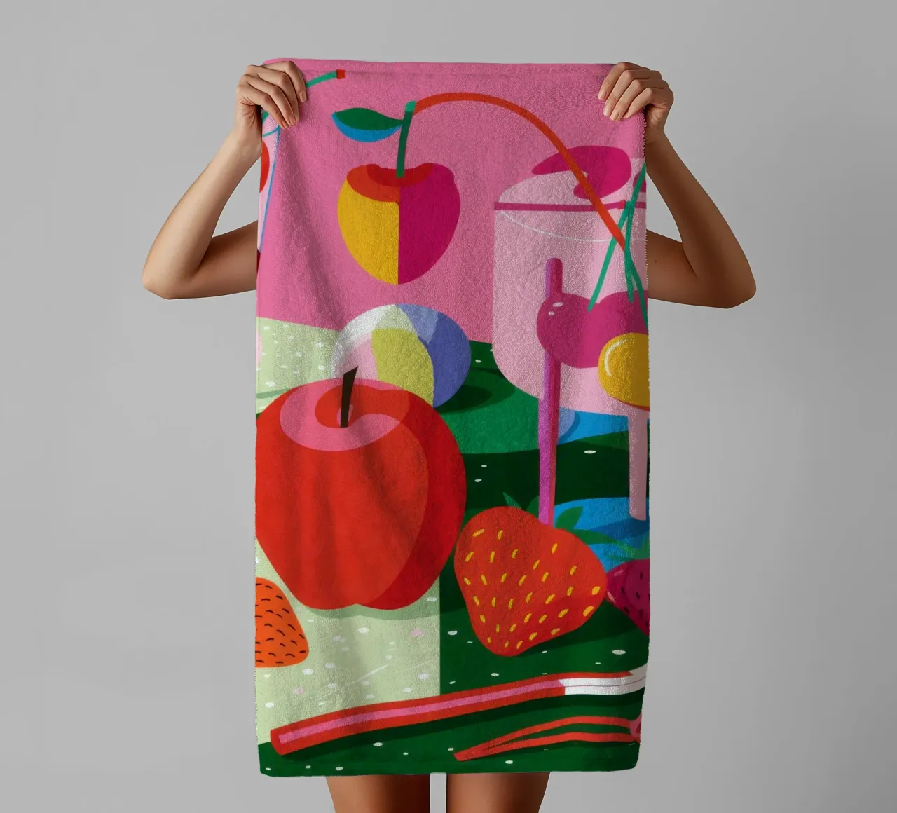 Pila di frutta Pop Art asciugamano da bagno da Trace Brush