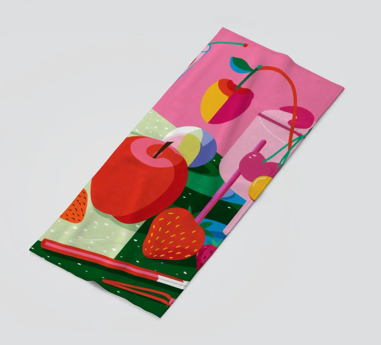Pila di frutta Pop Art telo mare da Trace Brush