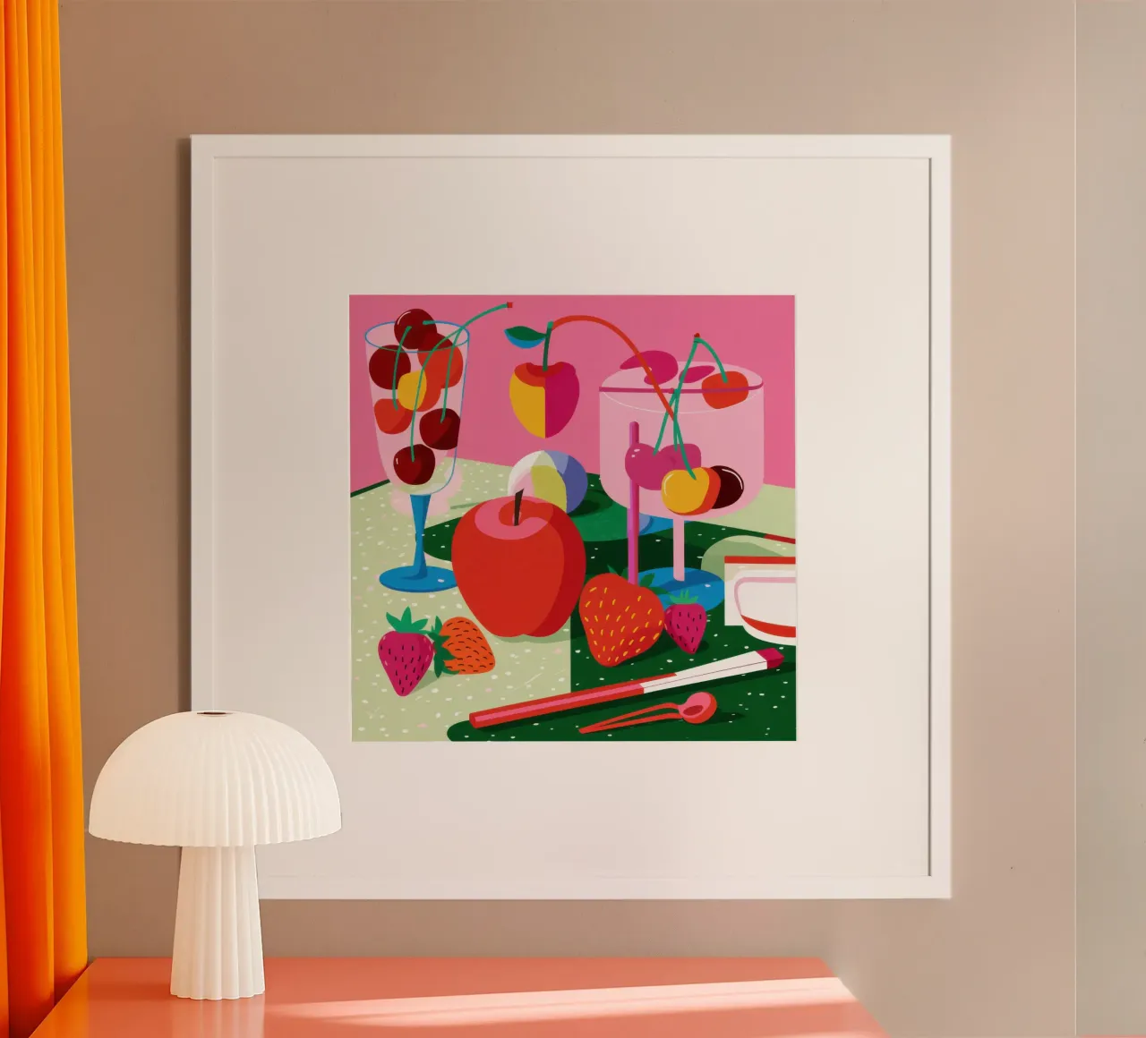 Pila di frutta Pop Art poster da Trace Brush