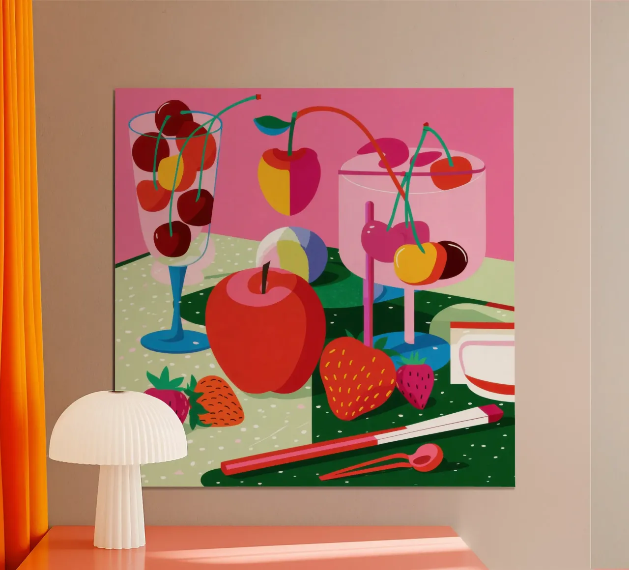 Pila di frutta Pop Art poster da Trace Brush