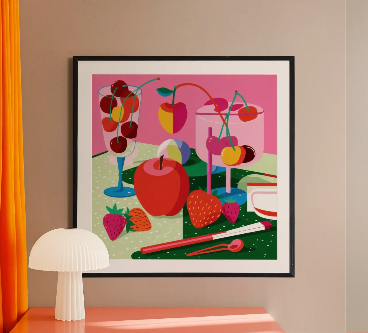 Pila di frutta Pop Art poster da Trace Brush
