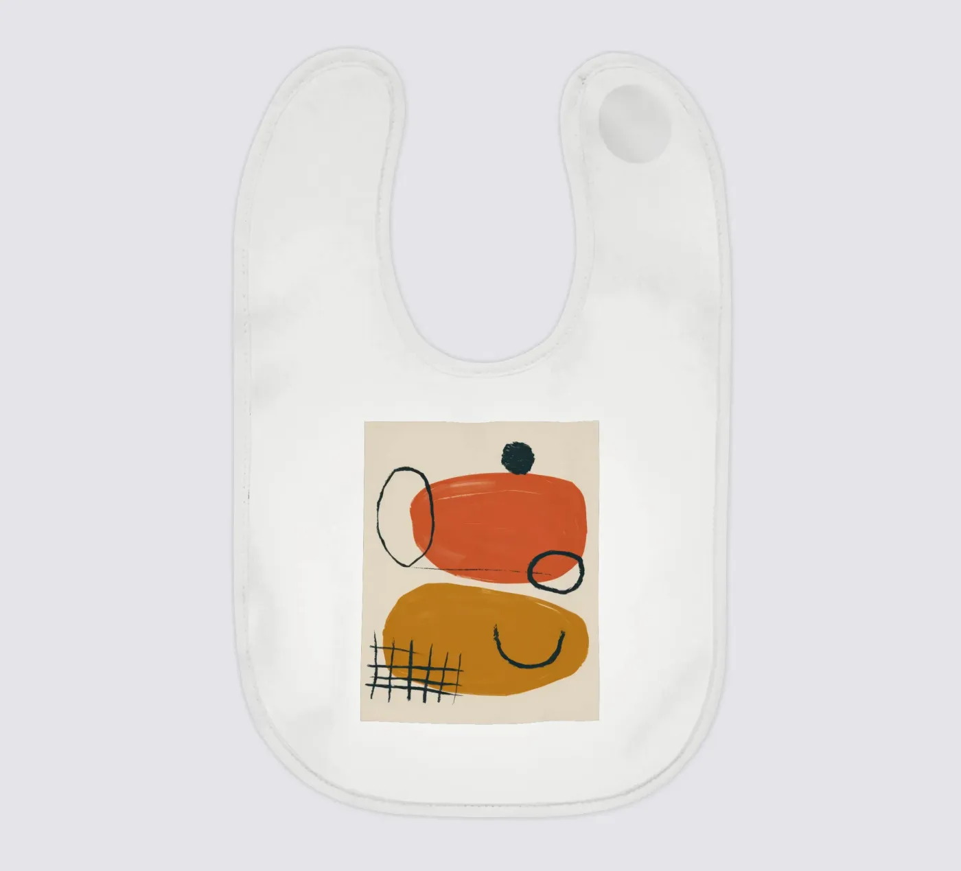 Terracotta Shape Study baby bib by Gaia Viesta