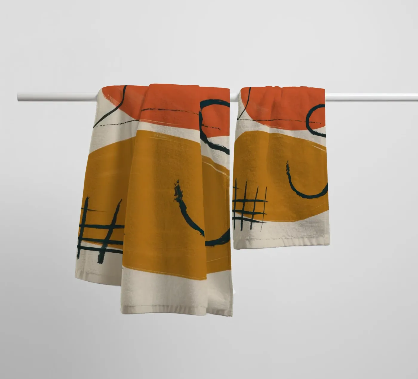 Terracotta Shape Study towel by Gaia Viesta
