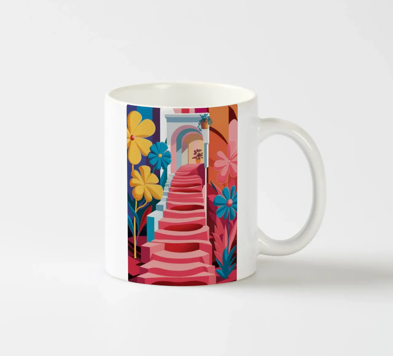 Arcobaleno floreale tazza in ceramica da Mark Solaria