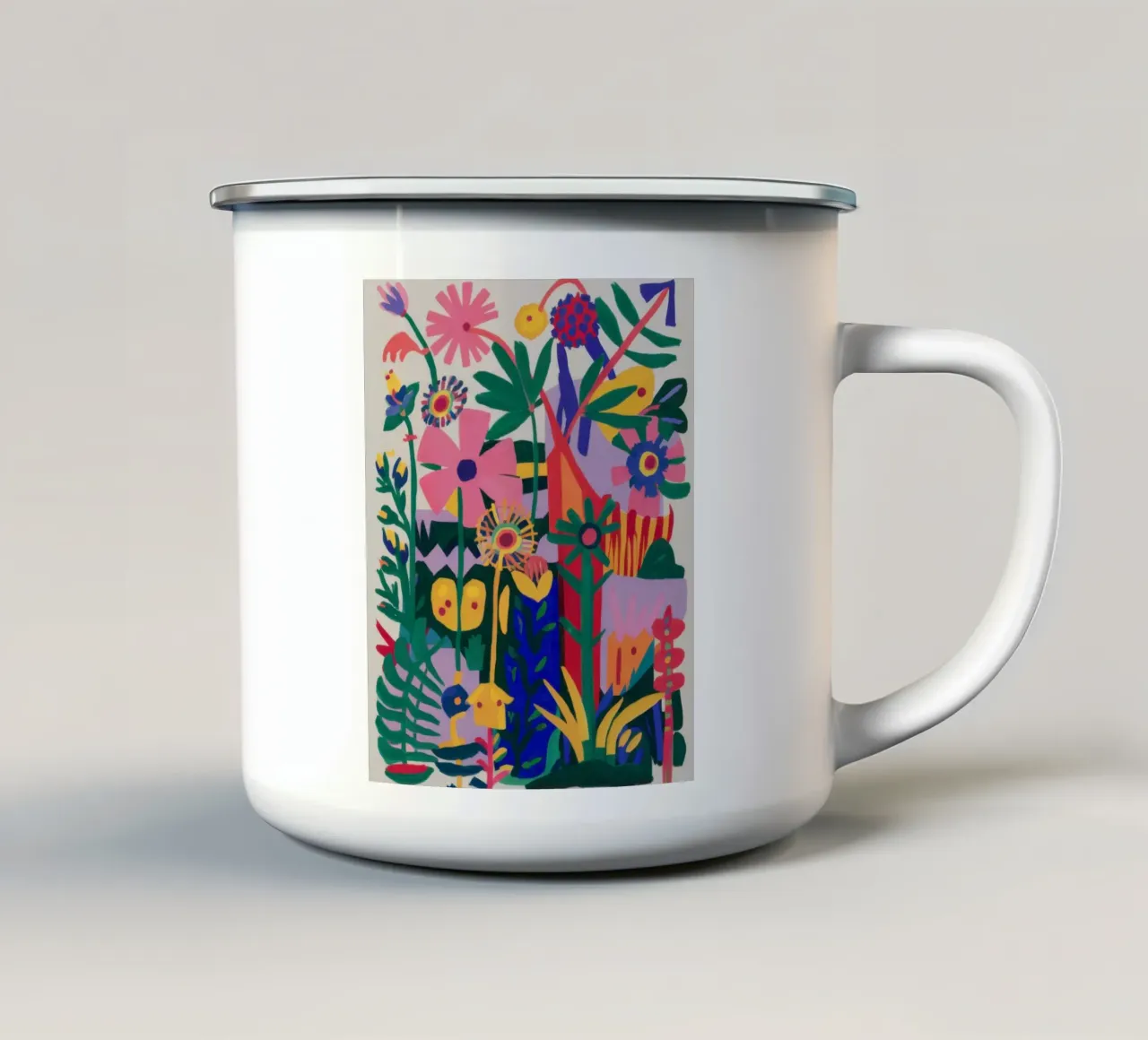 Fusione floreale del viso tazza in smalto da Selene Shade