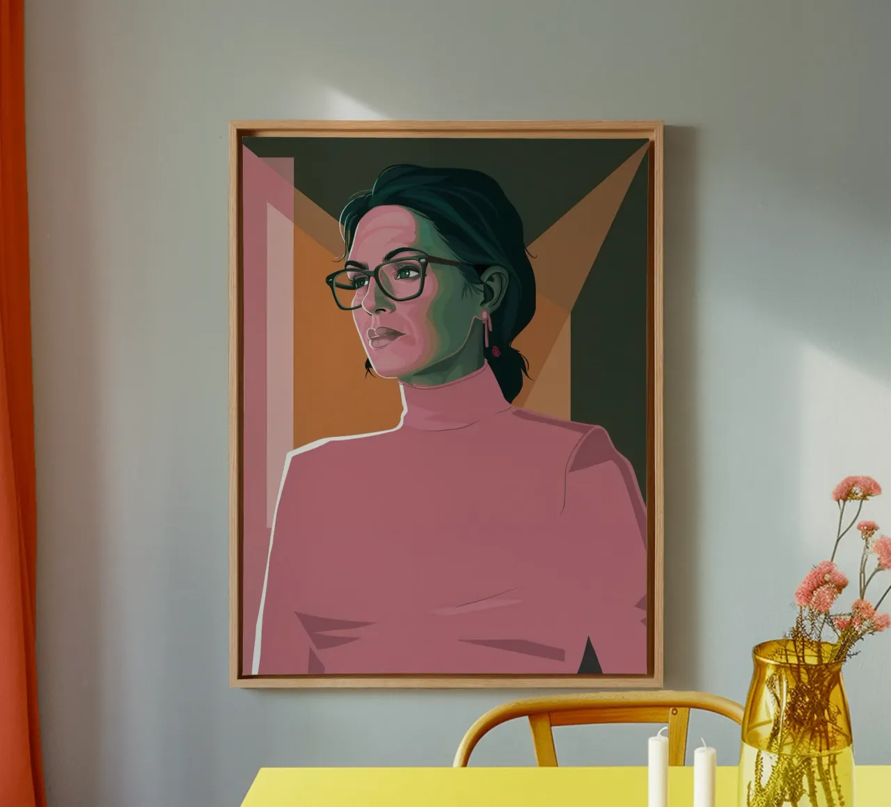 Donna in luce rosa tela da Mark Solaria