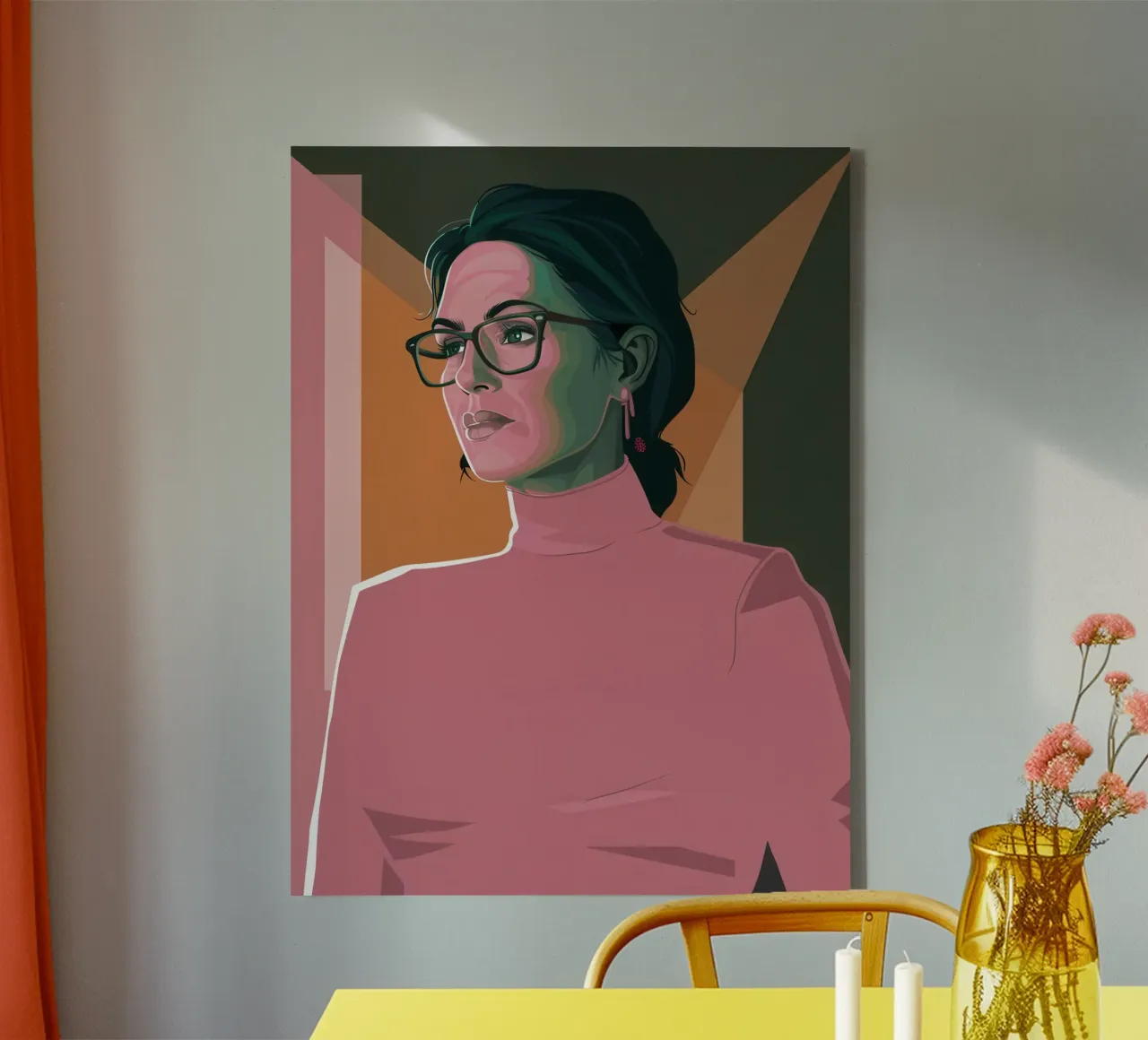 Donna in luce rosa tela da Mark Solaria