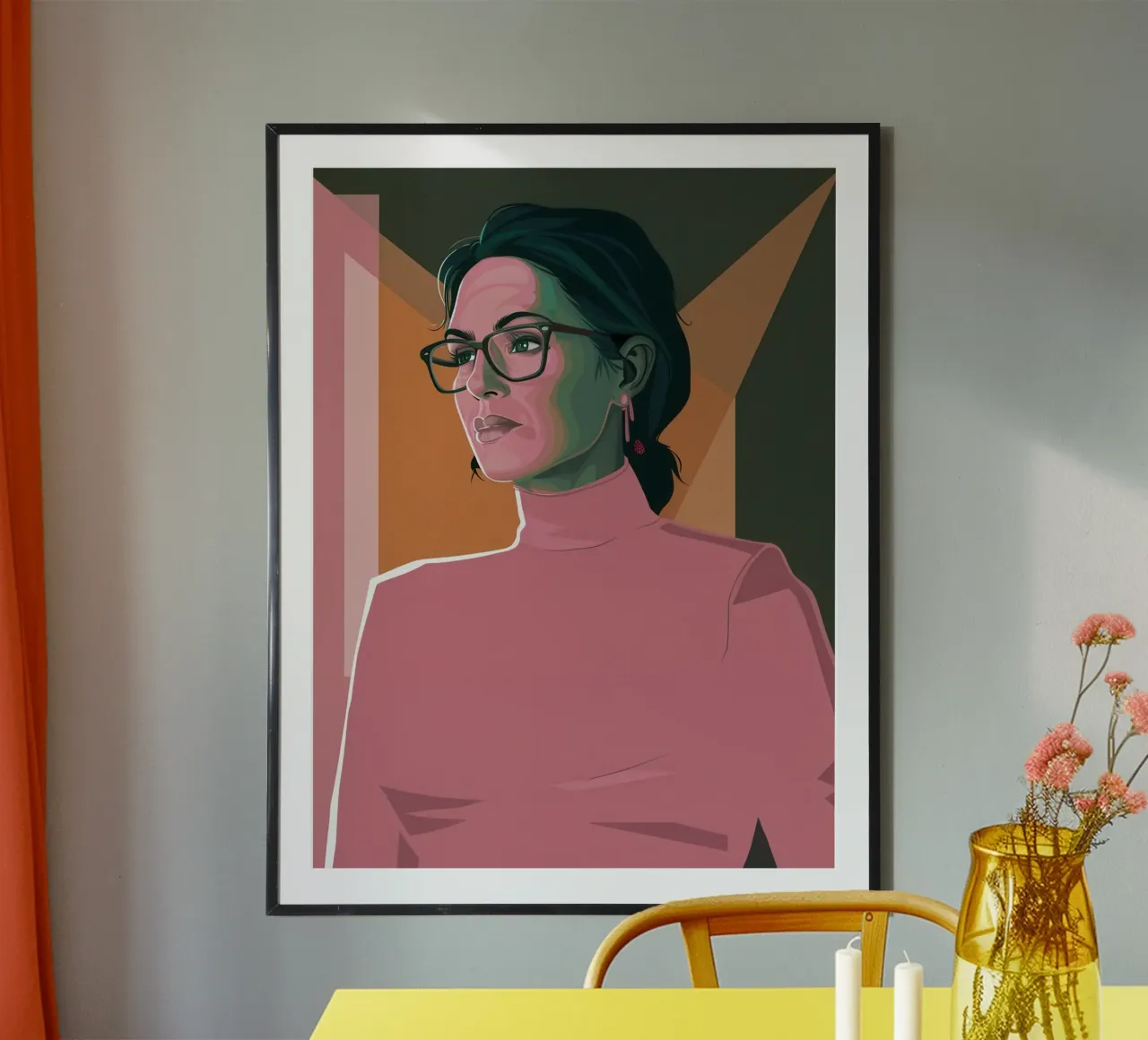 Donna in luce rosa poster da Mark Solaria