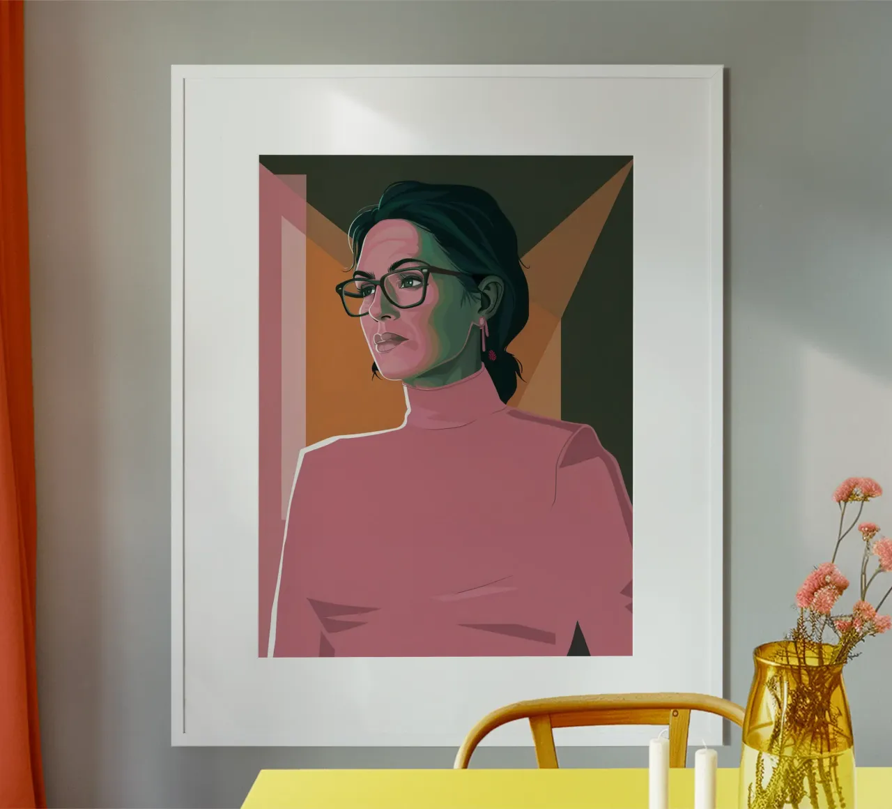 Donna in luce rosa poster da Mark Solaria
