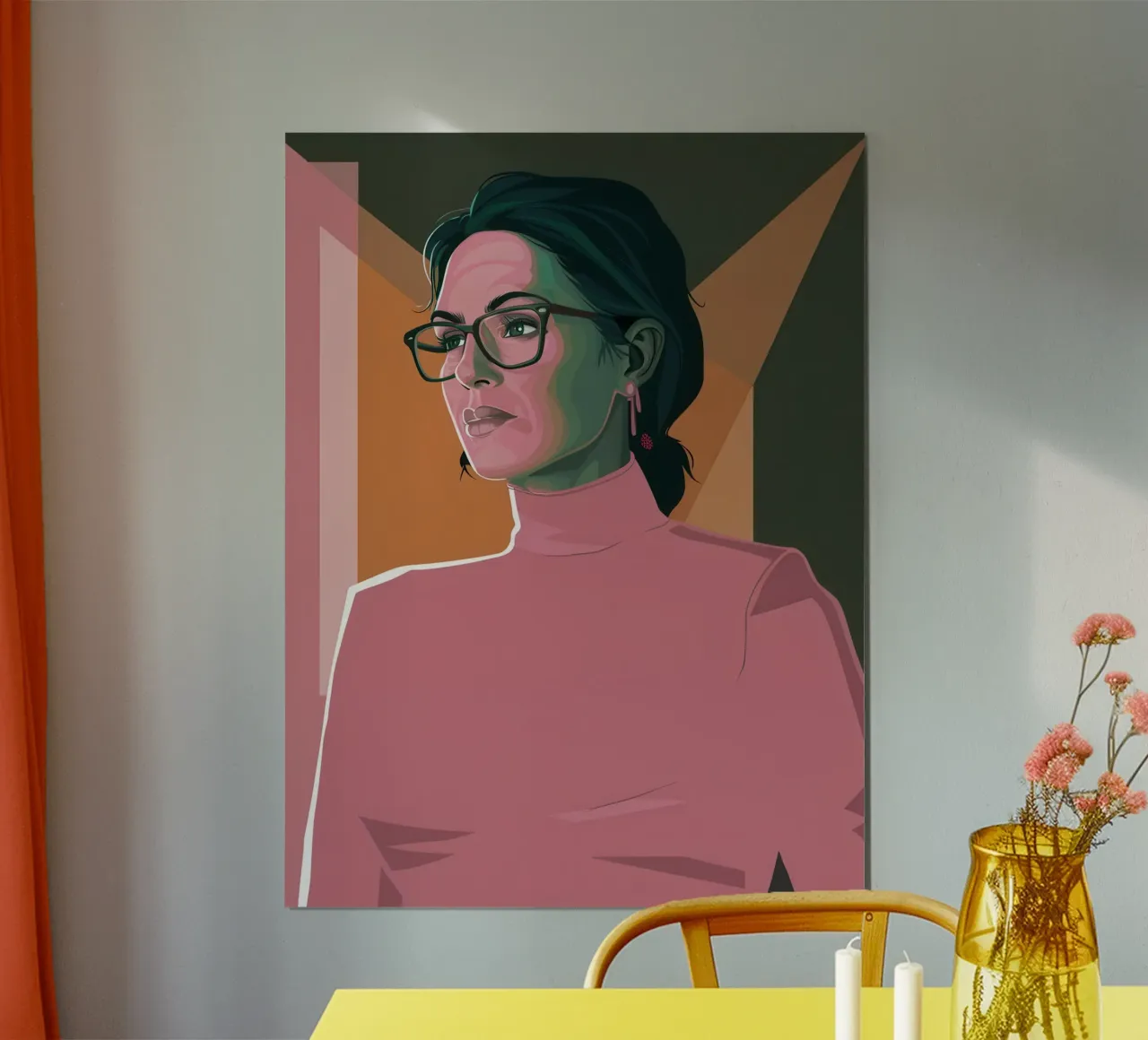 Donna in luce rosa poster da Mark Solaria