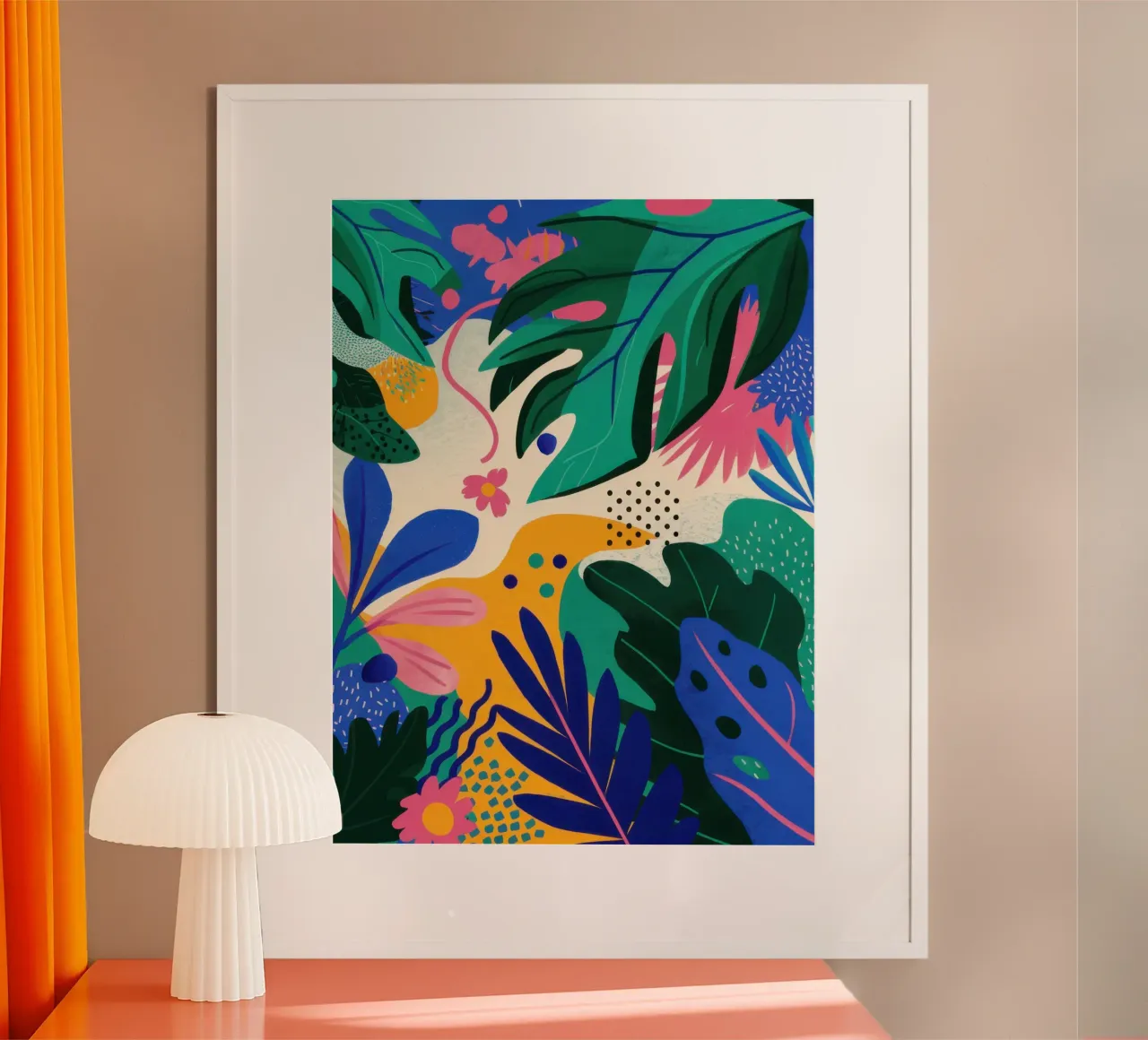 Uccello del Paradiso Astratto poster con telaio in alluminio da Luna Aura
