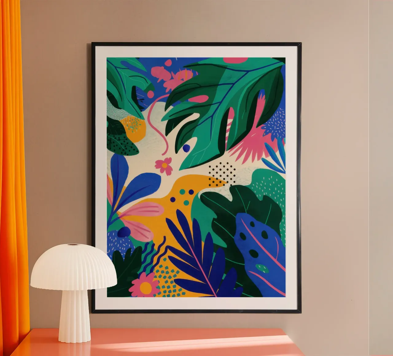 Uccello del Paradiso Astratto poster con telaio in alluminio da Luna Aura