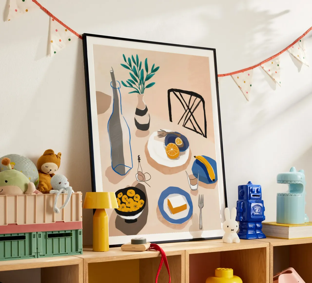Modernist Dinner Table Poster mit Kunststoffrahmen von Gaia Viesta