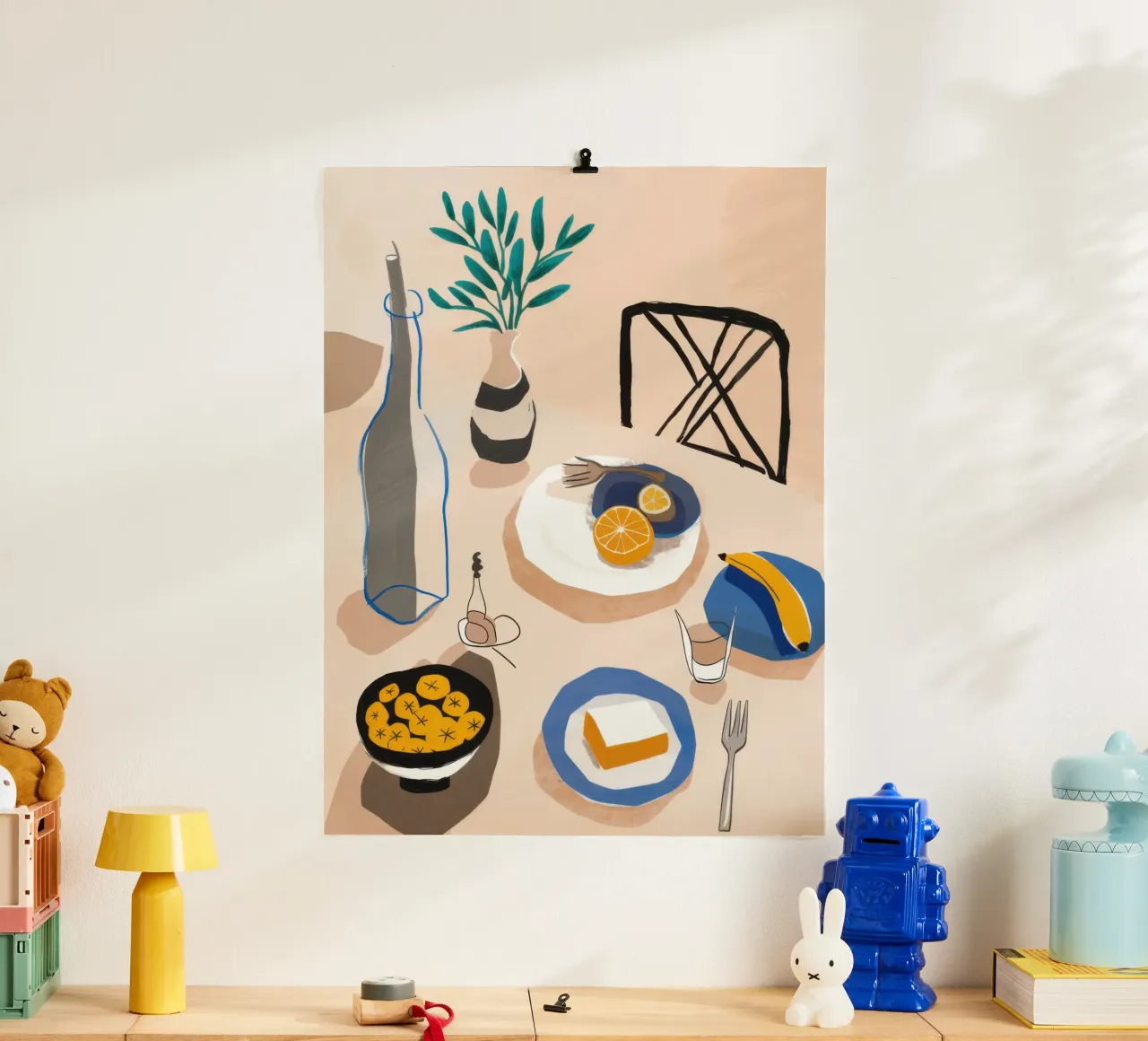 Modernist Dinner Table Poster mit Kunststoffrahmen von Gaia Viesta