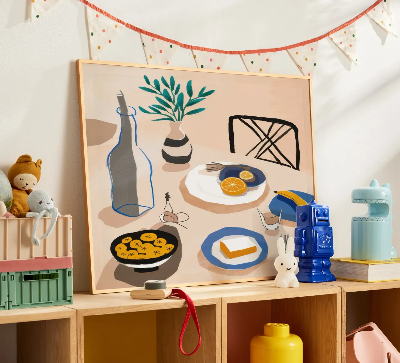 Modernist Dinner Table Poster mit Kunststoffrahmen von Gaia Viesta