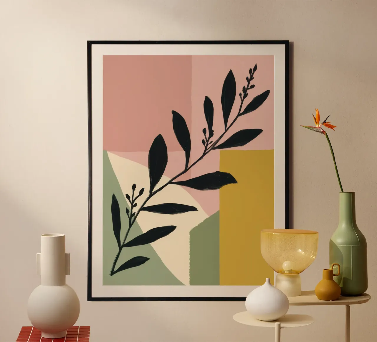 Lama a foglia geometrica poster da Luna Aura