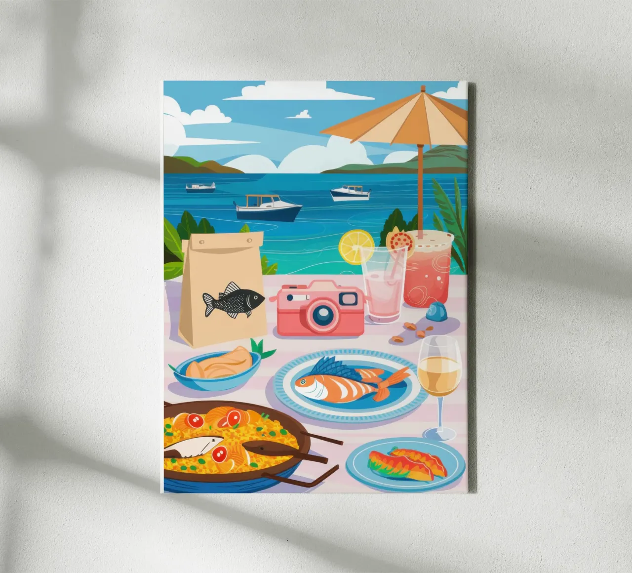 Beatitudine da repast in riva al mare tela con Cornice a cassetta da Selene Shade