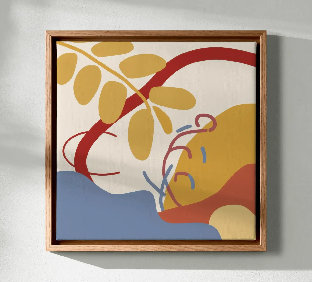 Abstract Leaf Line canvas with Floater frame by Mark Solaria