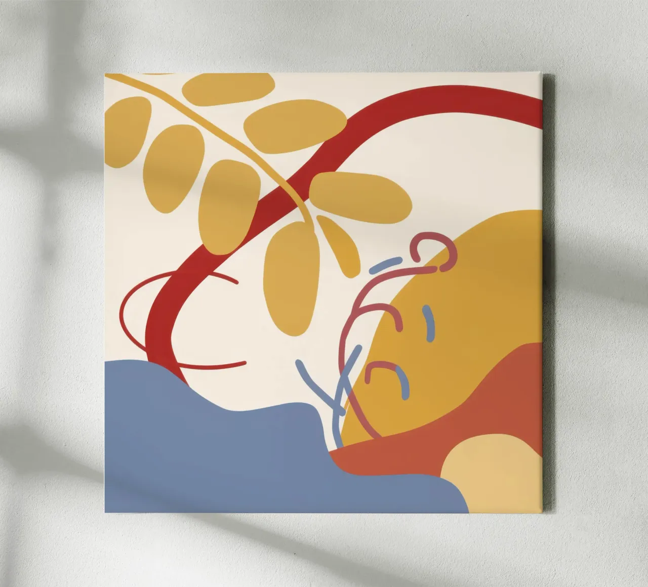 Abstract Leaf Line canvas with Floater frame by Mark Solaria