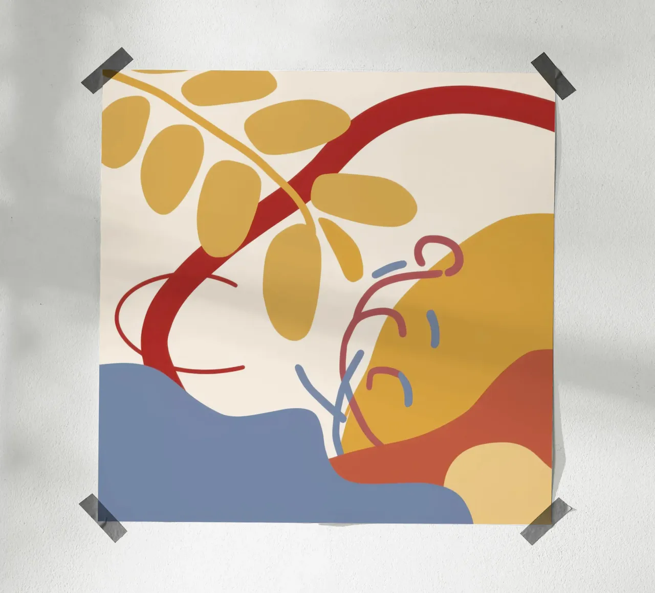 Linea di foglie astratte poster da Mark Solaria