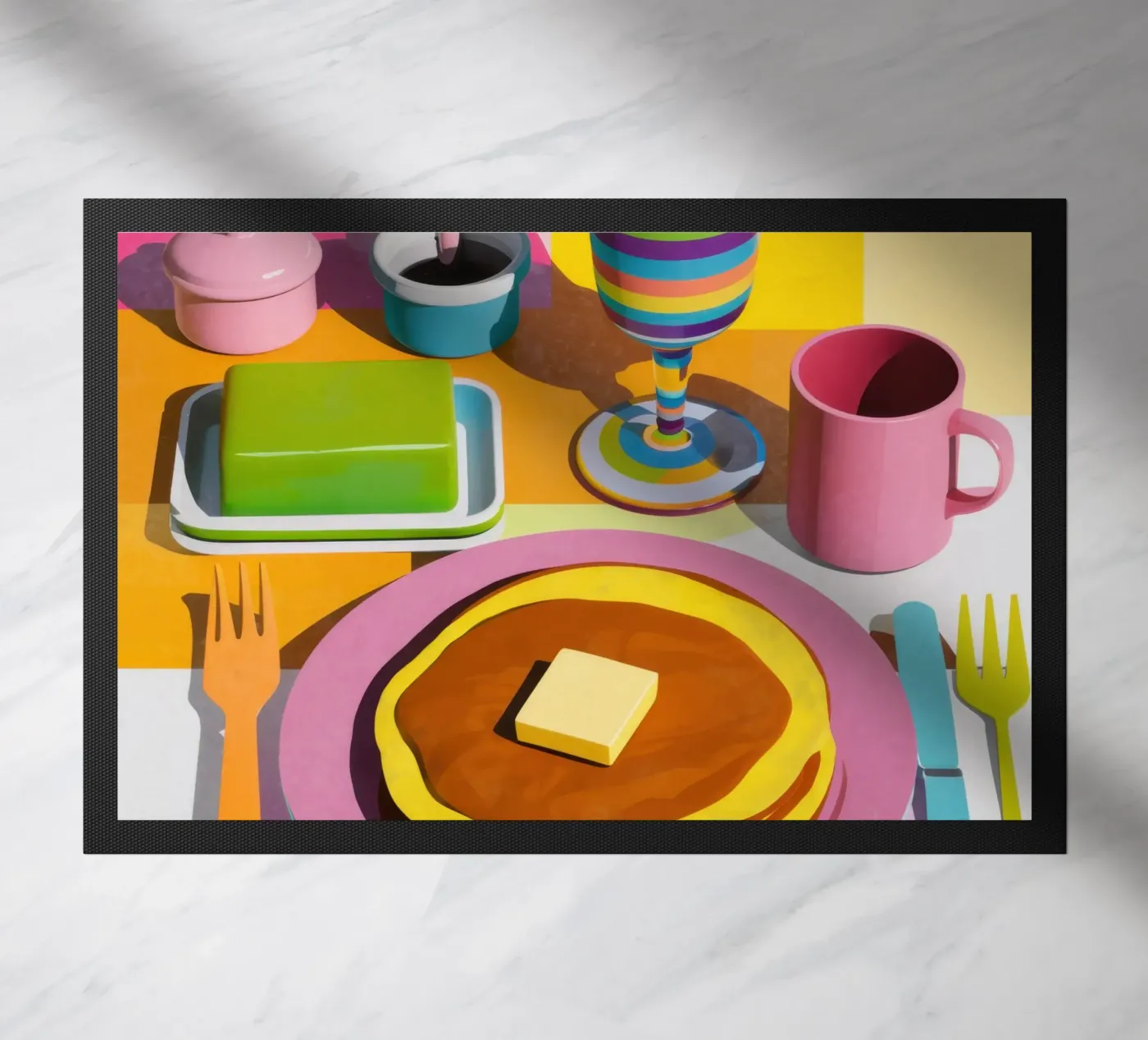 Perfekter Pfannkuchenstapel Fußmatte von Trace Brush