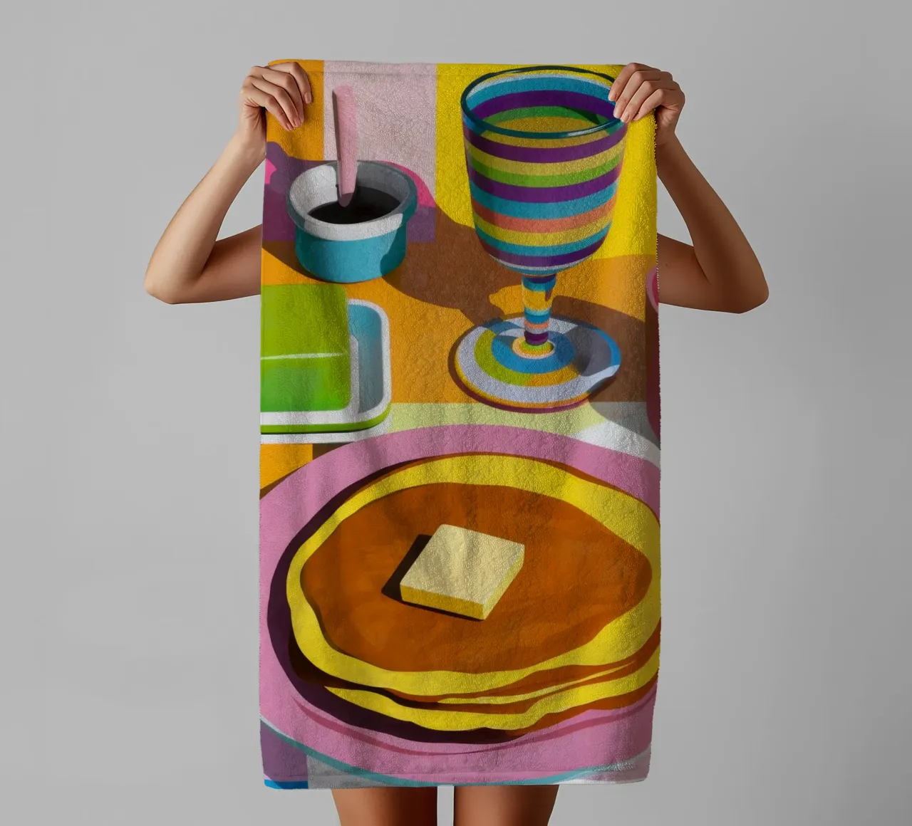 Perfect Pancake Stack towel by Trace Brush