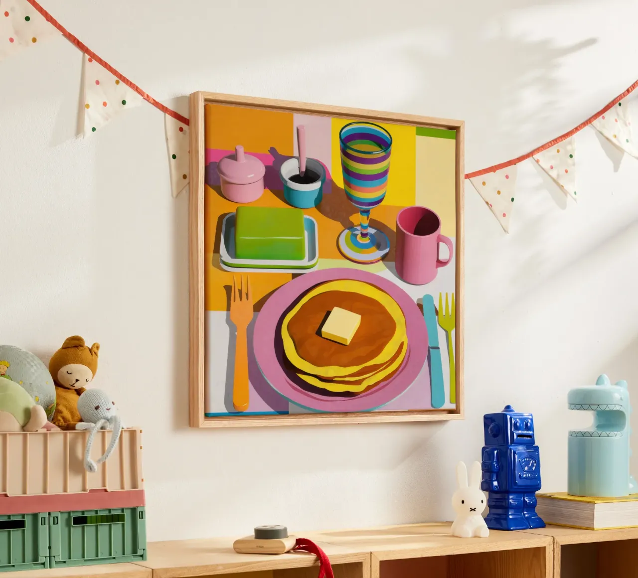 Perfect Pancake Stack canvas with Floater frame by Trace Brush