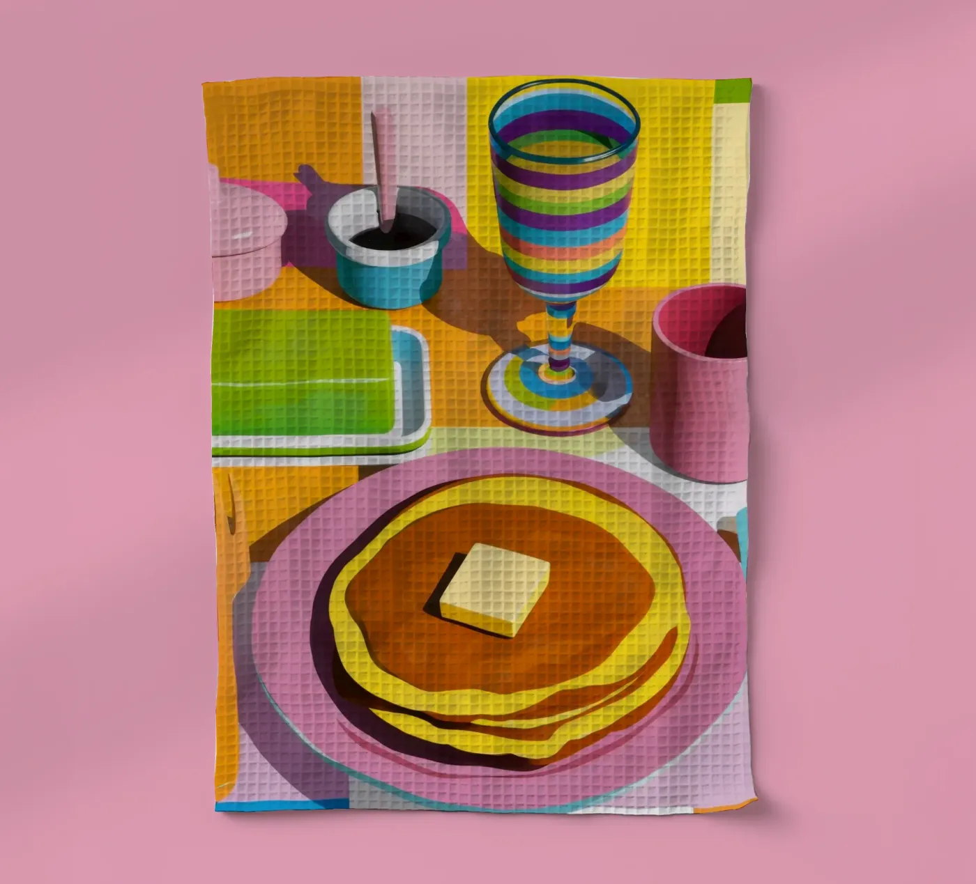 Perfect Pancake Stack tea towel by Trace Brush