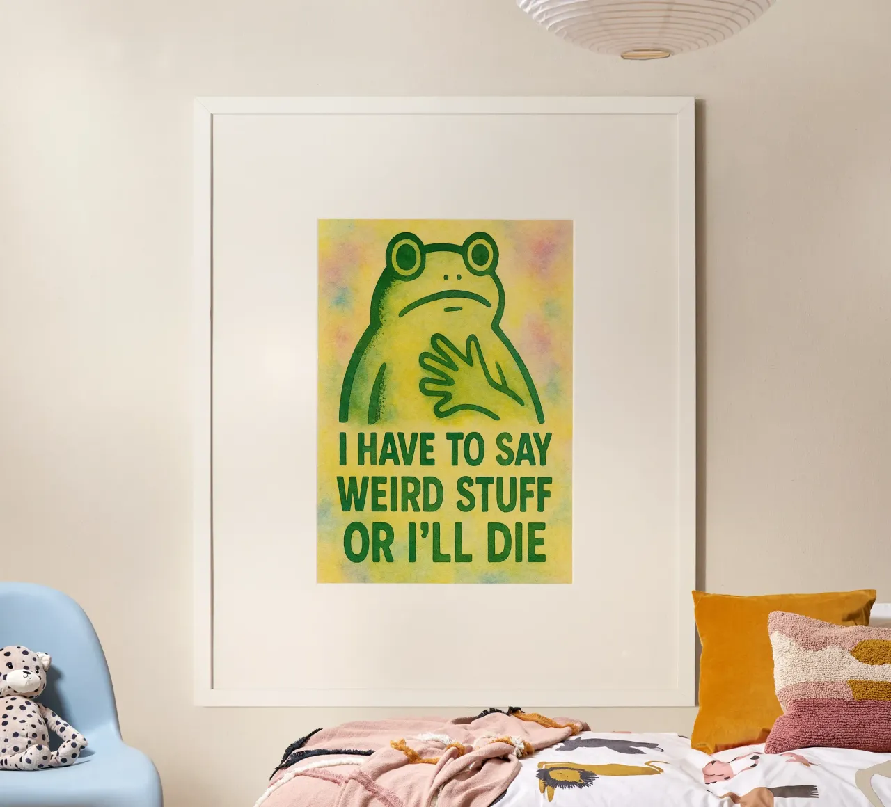 devo dire illustrazione di disegno di rana poster da citralake