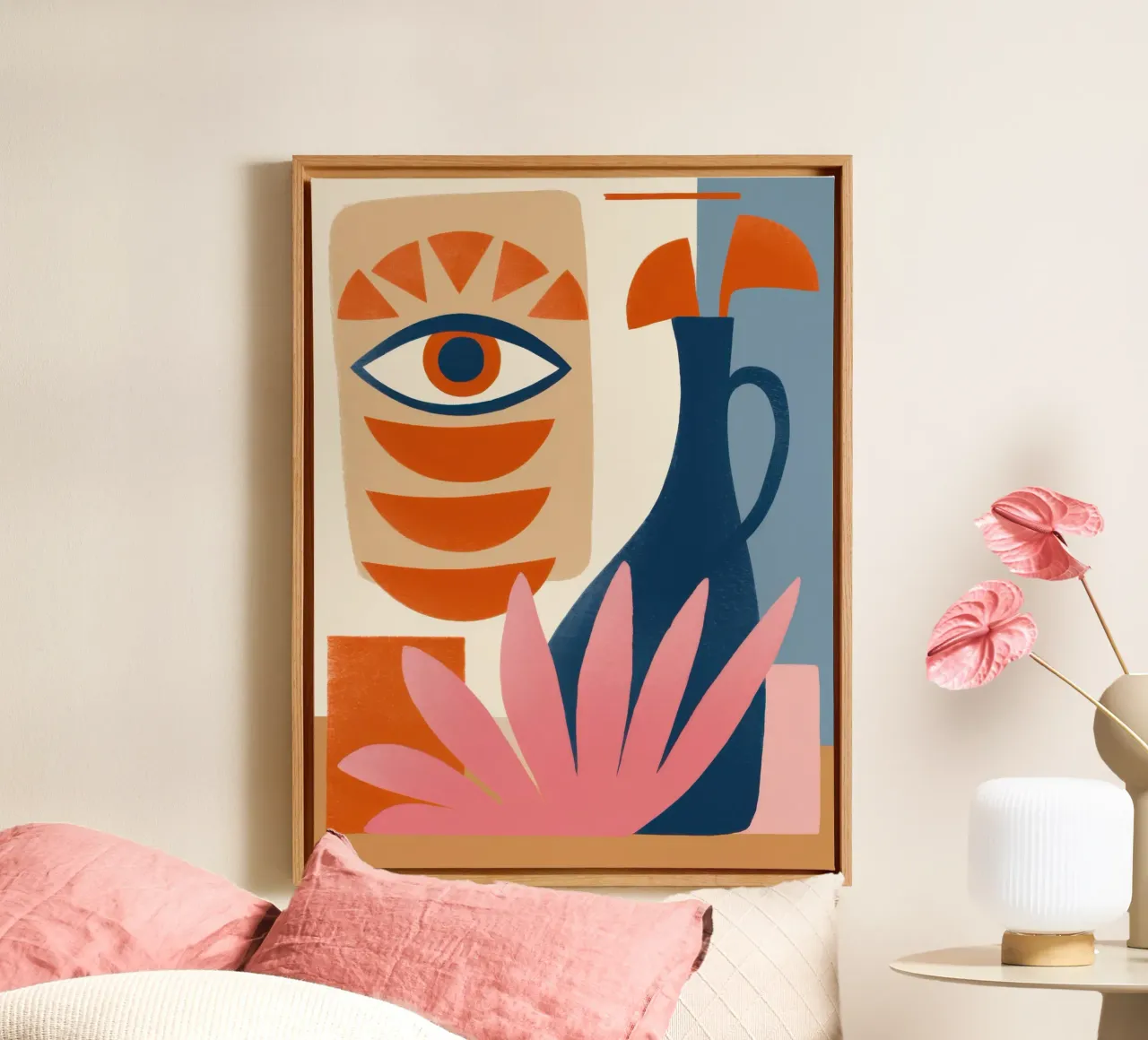 Abstracte oog kruik canvas met Baklijst van Gaia Viesta