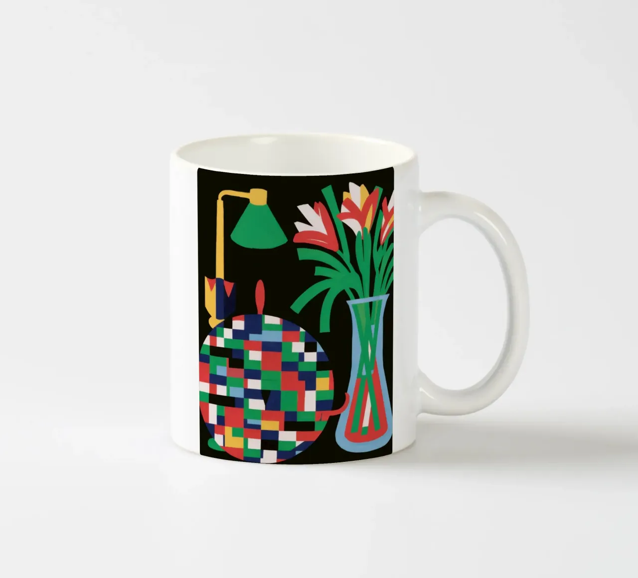 Vaso a scacchiera Natura morta tazza in ceramica da Irish Strokes