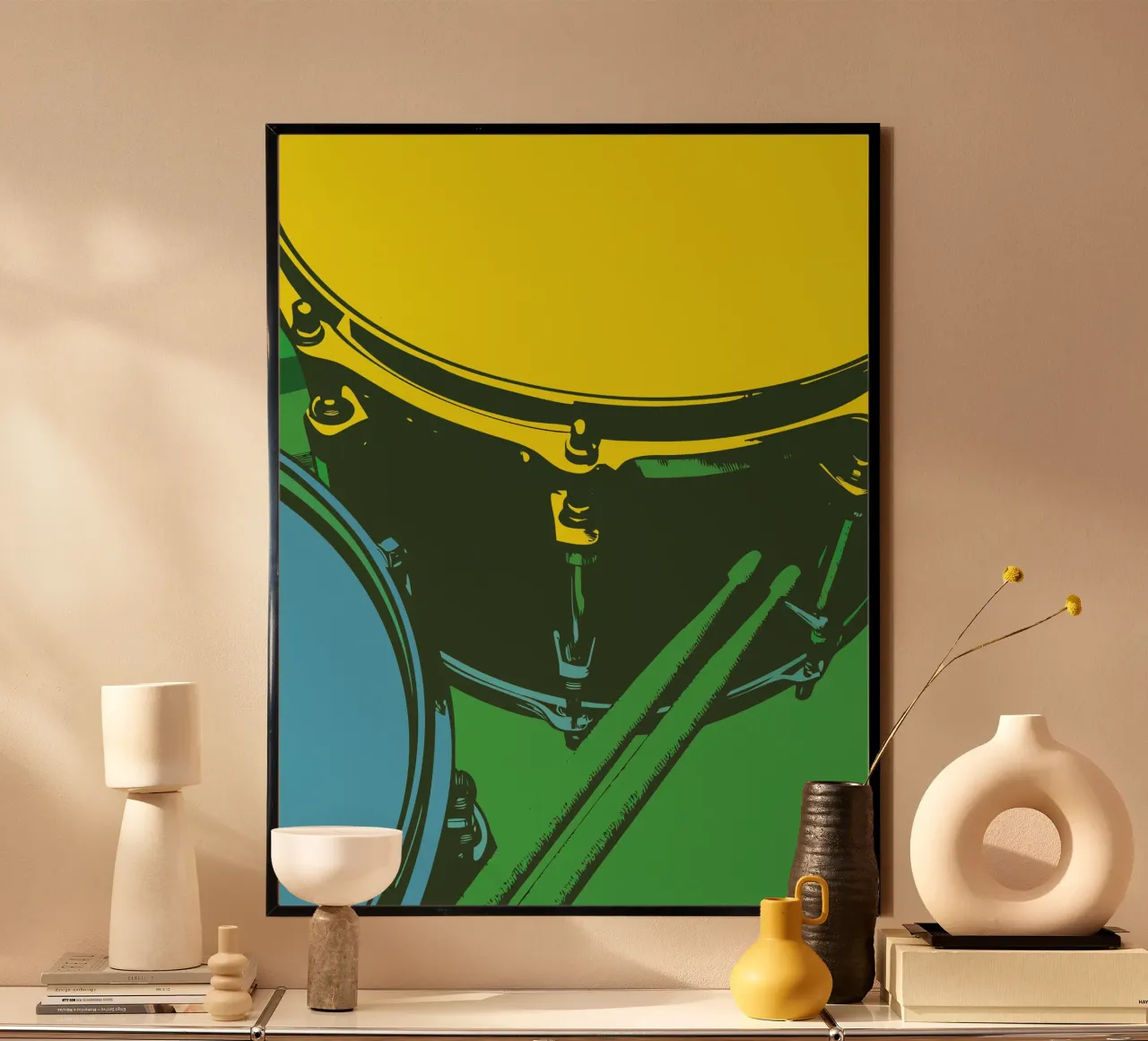 Strumento a tamburo poster con telaio in plastica da MUSIC EDITION