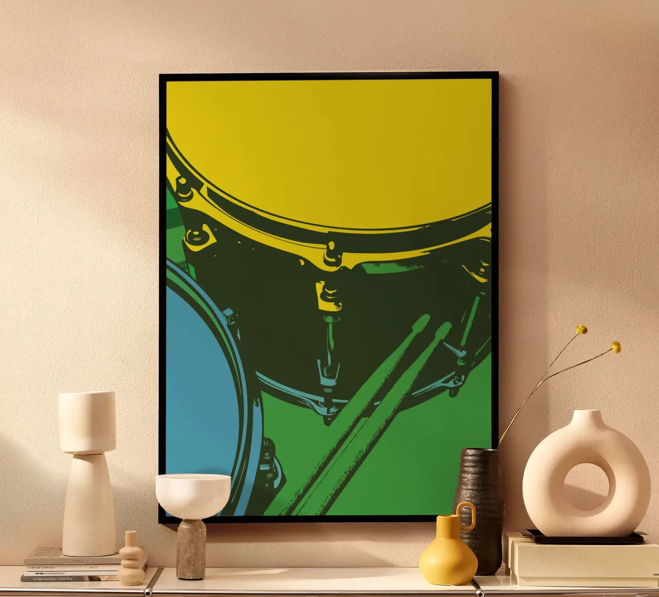 Strumento a tamburo poster con telaio in plastica da MUSIC EDITION
