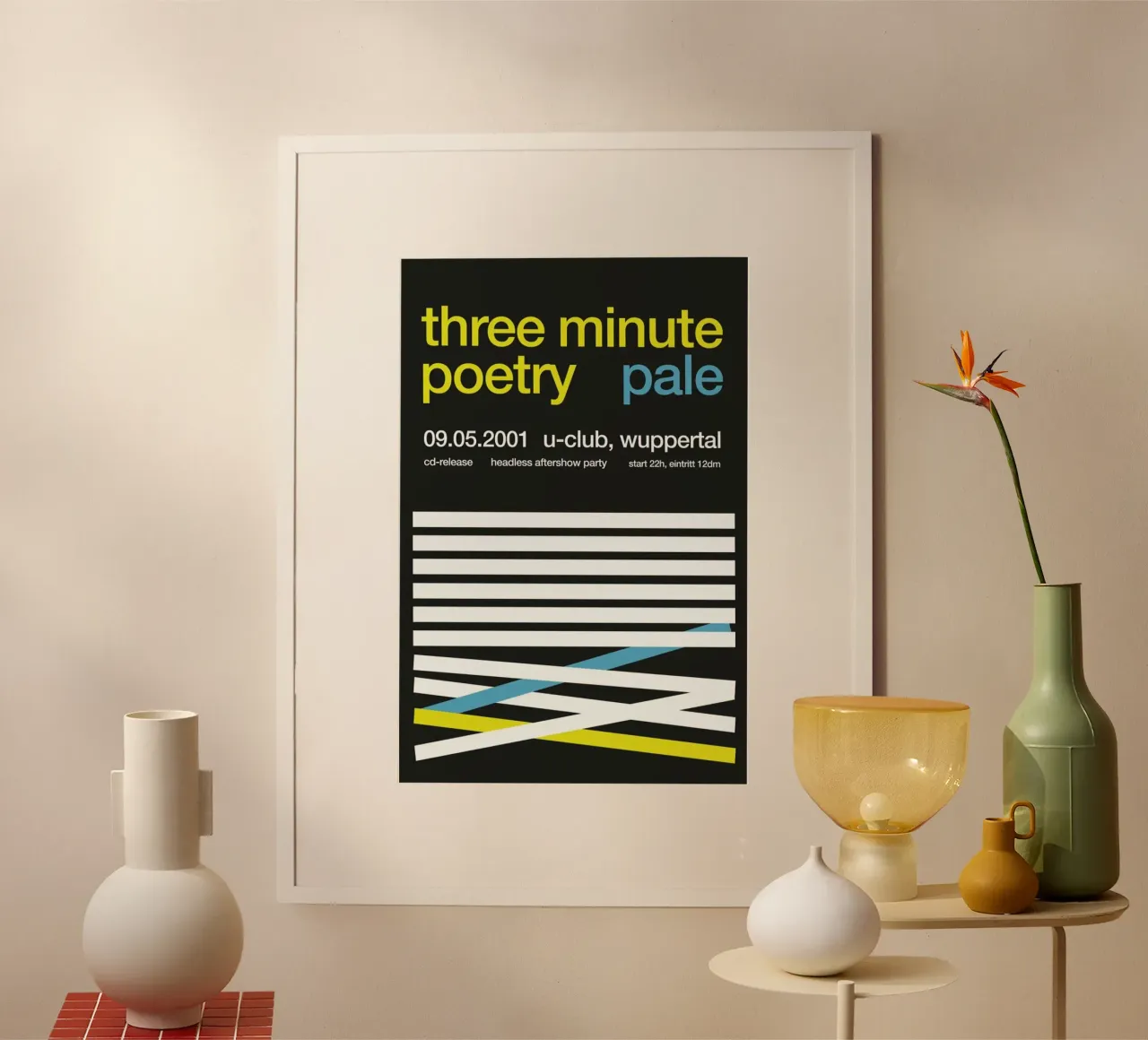 Three Minute Poetry & Pale poster con telaio in legno da Stephan Kochs