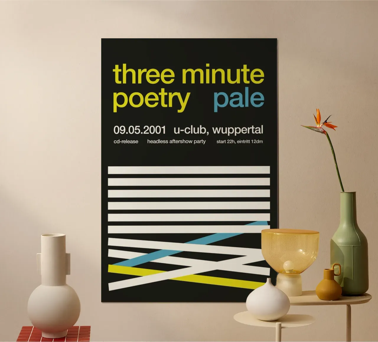Three Minute Poetry & Pale poster con telaio in legno da Stephan Kochs
